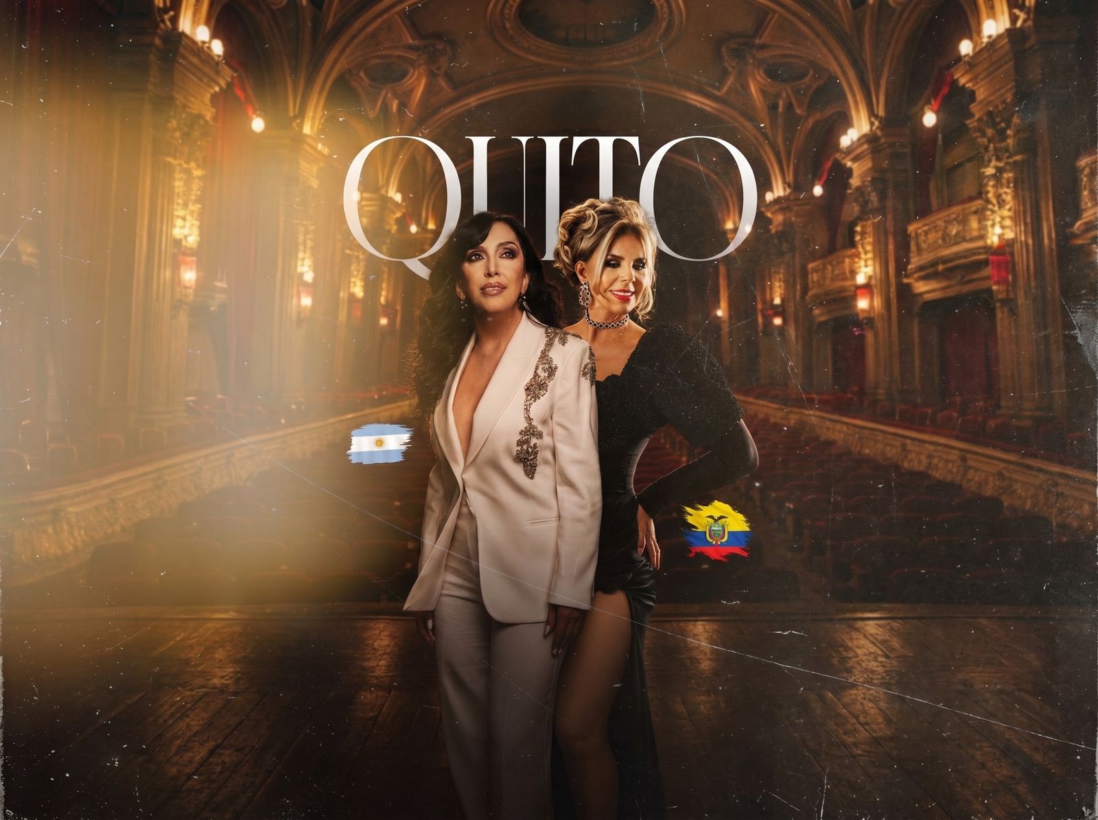 Tormenta y Silvana en la sala del Teatro Bolívar